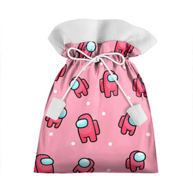 Подарочный 3D мешок с принтом Among Us - Розовый цвет в Петрозаводске, 100% полиэстер | Размер: 29*39 см | among us | girl | pink | амонг | девочка | детский | игра | мультяшный | паттерн | розовый | узор | эмонг ас