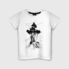 Детская футболка хлопок с принтом Дуб в Петрозаводске, 100% хлопок | круглый вырез горловины, полуприлегающий силуэт, длина до линии бедер | дерево | дуб | остров | цепи