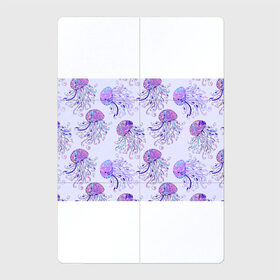 Магнитный плакат 2Х3 с принтом Узор Медуза в Петрозаводске, Полимерный материал с магнитным слоем | 6 деталей размером 9*9 см | Тематика изображения на принте: завитушки | медуза | море | морской | паттерн | розовый | узор | фиолетовый