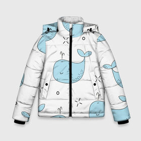 Зимняя куртка для мальчиков 3D с принтом Маленькие киты в Петрозаводске, ткань верха — 100% полиэстер; подклад — 100% полиэстер, утеплитель — 100% полиэстер | длина ниже бедра, удлиненная спинка, воротник стойка и отстегивающийся капюшон. Есть боковые карманы с листочкой на кнопках, утяжки по низу изделия и внутренний карман на молнии. 

Предусмотрены светоотражающий принт на спинке, радужный светоотражающий элемент на пуллере молнии и на резинке для утяжки | детский | кит | маленький | море | морской | прикольный | рисунок | рыбы | скетч