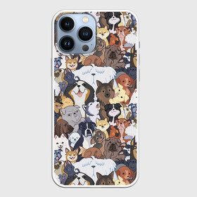 Чехол для iPhone 13 Pro Max с принтом Dogs в Петрозаводске,  |  | cобака | доберман | животное | звери | кинолог | корги | милый | мордочка | овчарка | паттерн | пес | пудель | стикербомбинг | щенок | я люблю собак