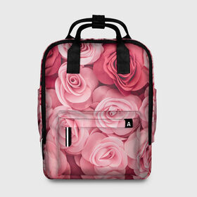 Женский рюкзак 3D с принтом Розовые Розы в Петрозаводске, 100% полиэстер | лямки с регулируемой длиной, сверху ручки, чтобы рюкзак нести как сумку. Основное отделение закрывается на молнию, как и внешний карман. Внутри два дополнительных кармана, один из которых закрывается на молнию. По бокам два дополнительных кармашка, куда поместится маленькая бутылочка
 | pink | rose | день святого валентина | красивый | любовь | прекрасный | роза | цветок | цветы