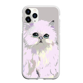Чехол для iPhone 11 Pro Max матовый с принтом Пушистый милый кот с грустным взглядом в Петрозаводске, Силикон |  | Тематика изображения на принте: забавно | котята | няшно | цитата