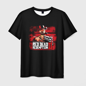 Мужская футболка 3D с принтом red dead redemption 2 в Петрозаводске, 100% полиэфир | прямой крой, круглый вырез горловины, длина до линии бедер | Тематика изображения на принте: action | red dead redemption 2 | rockstar games | вестерн | игра | ковбой | ружье | стрелялка | экшен