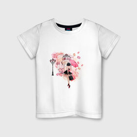 Детская футболка хлопок с принтом Хочу в Париж в Петрозаводске, 100% хлопок | круглый вырез горловины, полуприлегающий силуэт, длина до линии бедер | макарунс | париж | путешествия | розовое | шоппинг