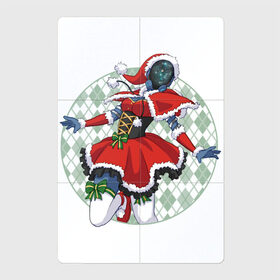 Магнитный плакат 2Х3 с принтом Новогодняя Мэг в Петрозаводске, Полимерный материал с магнитным слоем | 6 деталей размером 9*9 см | Тематика изображения на принте: warframe | арт | бант | бантик | банты | варфрейм | корсет | мег | мэг | новый год | рисунок | рождественский костюм | рождественское платье | рождество | чулки