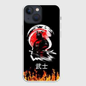 Чехол для iPhone 13 mini с принтом Самурай в Петрозаводске,  |  | harakiri merch | japan | katana | no heaven for samurai | red sun | samurai | samurai lettering | samurai print | sun | катана | красное солнце | мерч харакири | надпись самурай | нет рая для самурая | принт самурай | самурай | солнце | япония