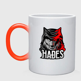 Кружка хамелеон с принтом HADES ESPORT в Петрозаводске, керамика | меняет цвет при нагревании, емкость 330 мл | team | аид | амброзия | аспекты | билд | боги | волк | дары | киберспорт | кровь | оружие | персонаж | танатос | титан