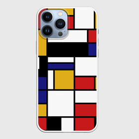 Чехол для iPhone 13 Pro Max с принтом Color blocking в Петрозаводске,  |  | geometry | retro | retro style | stripes | urban | vintage | абстракция | винтаж | геометрические | геометрия | городской | девяностые | искусство | клетка | колор блок | линии | мондриан | полосатый | полоска | полосы