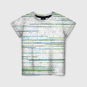 Детская футболка 3D с принтом Абстракция (Глитч) в Петрозаводске, 100% гипоаллергенный полиэфир | прямой крой, круглый вырез горловины, длина до линии бедер, чуть спущенное плечо, ткань немного тянется | glitch | stripes | абстракция | белый шум | глитч | глюк | линии | ошибка | полосы | текстура