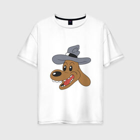 Женская футболка хлопок Oversize с принтом детектив сэм в Петрозаводске, 100% хлопок | свободный крой, круглый ворот, спущенный рукав, длина до линии бедер
 | doodle | freelance police | max | sam | игра | кролик | макс | мультфильм | парные | пес | сэм