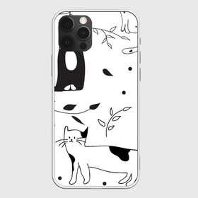 Чехол для iPhone 12 Pro Max с принтом Кис-Кис в Петрозаводске, Силикон |  | ветки | кошки | полосатый | черный кот