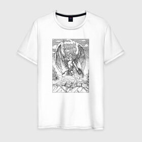 Мужская футболка хлопок с принтом Celestial в Петрозаводске, 100% хлопок | прямой крой, круглый вырез горловины, длина до линии бедер, слегка спущенное плечо. | angel | celestial | fantasy | warrior | ангел | воительница | небесная | руны | средневековье | фэнтези
