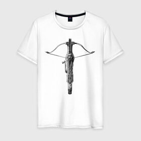Мужская футболка хлопок с принтом Hunters crossbow #2 в Петрозаводске, 100% хлопок | прямой крой, круглый вырез горловины, длина до линии бедер, слегка спущенное плечо. | crossbow | fantasy | hunter | medival | weapon | арбалет | оружие | охотник | средневековье | фэнтэзи