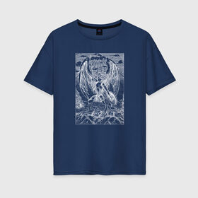 Женская футболка хлопок Oversize с принтом Celestial black в Петрозаводске, 100% хлопок | свободный крой, круглый ворот, спущенный рукав, длина до линии бедер
 | angel | celestial | fantasy | warrior | ангел | воительница | небесная | руны | средневековье | фэнтези