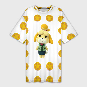 Платье-футболка 3D с принтом Animal crossing   Isabelle в Петрозаводске,  |  | animal crossing | isabelle | детский | желтый | игра | изабелла | изабель | компьютерный | кроссинг | монеты | персонаж | подарок | узор | энимал кросинг