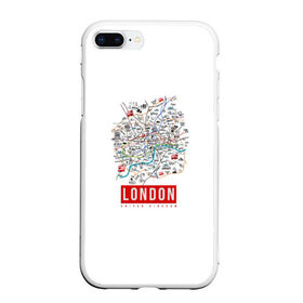 Чехол для iPhone 7Plus/8 Plus матовый с принтом Лондон в Петрозаводске, Силикон | Область печати: задняя сторона чехла, без боковых панелей | london | англия | биг бен | великобритания | достопримечательности | карта | лондон | путешествия | я люблю лондон