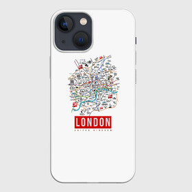 Чехол для iPhone 13 mini с принтом Лондон в Петрозаводске,  |  | london | англия | биг бен | великобритания | достопримечательности | карта | лондон | путешествия | я люблю лондон