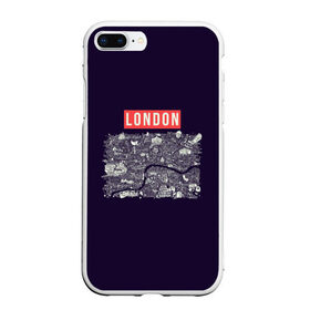 Чехол для iPhone 7Plus/8 Plus матовый с принтом LONDON в Петрозаводске, Силикон | Область печати: задняя сторона чехла, без боковых панелей | london | англия | биг бен | великобритания | достопримечательности | карта | литературная карта | лондон | путешествия | твист | чарли чаплин | шерлок холмс | я люблю лондон