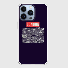 Чехол для iPhone 13 Pro с принтом LONDON в Петрозаводске,  |  | Тематика изображения на принте: london | англия | биг бен | великобритания | достопримечательности | карта | литературная карта | лондон | путешествия | твист | чарли чаплин | шерлок холмс | я люблю лондон