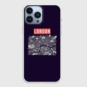 Чехол для iPhone 13 Pro Max с принтом LONDON в Петрозаводске,  |  | Тематика изображения на принте: london | англия | биг бен | великобритания | достопримечательности | карта | литературная карта | лондон | путешествия | твист | чарли чаплин | шерлок холмс | я люблю лондон