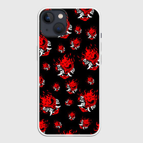 Чехол для iPhone 13 с принтом SAMURAI 2077 PATTERN в Петрозаводске,  |  | 2019 | cd project red | cyberpunk 2077 | cyberpunk fashion | hacker | keanu reeves | maelstrom | militech | night city | quadra | samurai | samurai cyberpunk 2077 | sci fi | trauma team | v | ви | киану ривз | киберпанк 2077 | логотип | роб