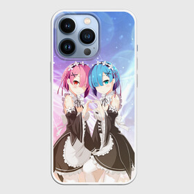 Чехол для iPhone 13 Pro с принтом Рем и Рам в Петрозаводске,  |  | anime | ram | re zero | re: zero kara hajimeru isekai seikatsu | re: жизнь с нуля в альтернативном мире | rem | горничные | демон | рам | ре зеро | рем | рэм