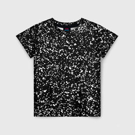 Детская футболка 3D с принтом Черно- белое в Петрозаводске, 100% гипоаллергенный полиэфир | прямой крой, круглый вырез горловины, длина до линии бедер, чуть спущенное плечо, ткань немного тянется | Тематика изображения на принте: капли | краска | кружочки | минимализм | точки