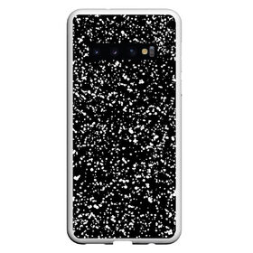 Чехол для Samsung Galaxy S10 с принтом Черно- белое в Петрозаводске, Силикон | Область печати: задняя сторона чехла, без боковых панелей | Тематика изображения на принте: капли | краска | кружочки | минимализм | точки