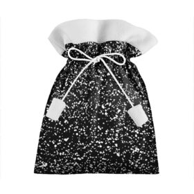Подарочный 3D мешок с принтом Черно- белое в Петрозаводске, 100% полиэстер | Размер: 29*39 см | Тематика изображения на принте: капли | краска | кружочки | минимализм | точки