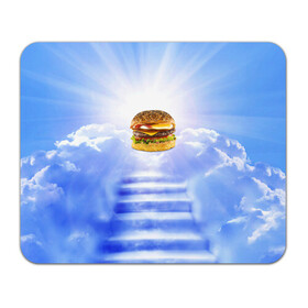 Коврик для мышки прямоугольный с принтом Райский бургер в Петрозаводске, натуральный каучук | размер 230 х 185 мм; запечатка лицевой стороны | food | hamburger | hot dog | ангел | блики | булка | булочка | бургер | бутерброд | вкусняшки | гамбургер | еда | котлета | лестница | лучи | небесный | небо | обжора | облака | пейзаж | природа | рай | сендвич