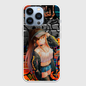 Чехол для iPhone 13 Pro с принтом Anime Girl with Graffiti в Петрозаводске,  |  | anime | girl | аниме | граффити | девушка | тян