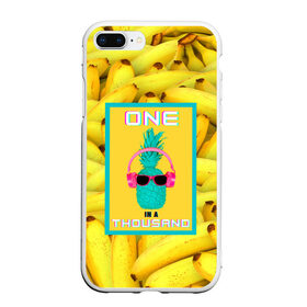 Чехол для iPhone 7Plus/8 Plus матовый с принтом Ананас и бананы в Петрозаводске, Силикон | Область печати: задняя сторона чехла, без боковых панелей | 3d | ананас | бананы | бирюзовый | единственный | желтый | надпись | наушники | один | один на тысячу | одна на тысячу | очки | полная запечатка | розовый | самовыражение