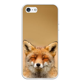 Чехол для iPhone 5/5S матовый с принтом Милая лисичка в Петрозаводске, Силикон | Область печати: задняя сторона чехла, без боковых панелей | Тематика изображения на принте: fox | foxy | животное | звери | лиса | лисенок | лисичка | милая | рыжая | фокс