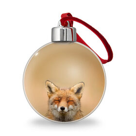 Ёлочный шар с принтом Милая лисичка в Петрозаводске, Пластик | Диаметр: 77 мм | Тематика изображения на принте: fox | foxy | животное | звери | лиса | лисенок | лисичка | милая | рыжая | фокс