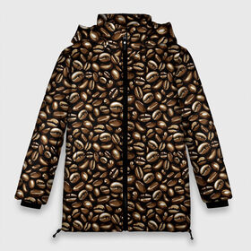 Женская зимняя куртка 3D с принтом Кофе в Зёрнах в Петрозаводске, верх — 100% полиэстер; подкладка — 100% полиэстер; утеплитель — 100% полиэстер | длина ниже бедра, силуэт Оверсайз. Есть воротник-стойка, отстегивающийся капюшон и ветрозащитная планка. 

Боковые карманы с листочкой на кнопках и внутренний карман на молнии | americano | coffee | espresso | latte | nescafe | американо | бариста | бармен | капучино | кофе | кофевар | кофейные зерна | кофейня | кружка кофе | латте | макиато | моккачино | мокко | нескафе | чай | чашка кофе | шоколад