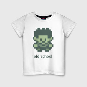 Детская футболка хлопок с принтом Old school в Петрозаводске, 100% хлопок | круглый вырез горловины, полуприлегающий силуэт, длина до линии бедер | gameboy | игра | персонаж | пиксель | рпг