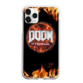 Чехол для iPhone 11 Pro матовый с принтом DOOM Eternal в Петрозаводске, Силикон |  | doom eternal | дум | игра | компьютерная | логотип | надпись | огненный | огонь | подарок | пожар | символ | фанату | черный