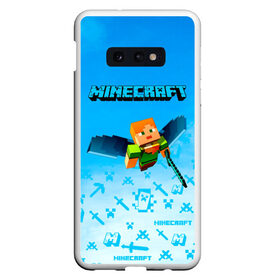 Чехол для Samsung S10E с принтом Minecraft в Петрозаводске, Силикон | Область печати: задняя сторона чехла, без боковых панелей | minecraft | алекс | белый | блоки | ведьма | взрывчатка | визера | волк | гаст | добывать | дракон | зеленый куб | зомби | игра | крафт | крипер | кубики | лошадка | майн | майнкрафт | манкрафт | овечка | оцелот