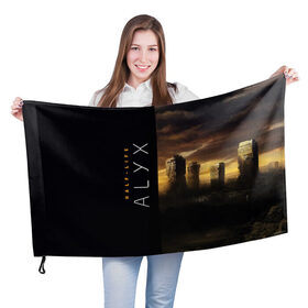 Флаг 3D с принтом Half-Life Alyx в Петрозаводске, 100% полиэстер | плотность ткани — 95 г/м2, размер — 67 х 109 см. Принт наносится с одной стороны | half life | half life alyx | аликс | апокалипсис | город | игра | игроман | компьютерная | подарок | пост апокалипсис | халф лайф | шутер