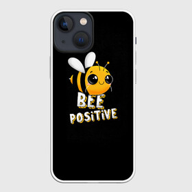 Чехол для iPhone 13 mini с принтом ПЧЁЛКА в Петрозаводске,  |  | bee | cute | inscription | positive | striped | wasp | бее | милота | надпись | насекомое | оса | позитив | полосатая | пчела | пчелка