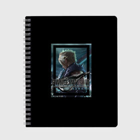 Тетрадь с принтом Final Fantasy VII Remake в Петрозаводске, 100% бумага | 48 листов, плотность листов — 60 г/м2, плотность картонной обложки — 250 г/м2. Листы скреплены сбоку удобной пружинной спиралью. Уголки страниц и обложки скругленные. Цвет линий — светло-серый
 | final fantasy | final fantasy vii remake | герой | игра | компьютерная | подарок | ремейк | силуэт | синяя | узор | файнл фэнтези