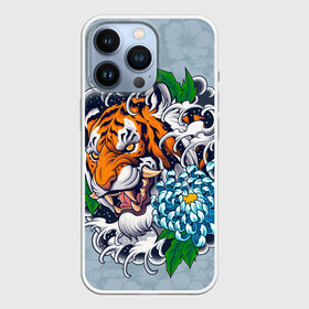 Чехол для iPhone 13 Pro с принтом Грозный Тигр в цветах (голова) в Петрозаводске,  |  | himiko | my hero academia | toga | моя геройская академия | химико тога