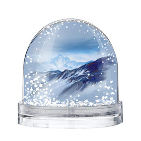 Снежный шар с принтом Серо-голубые горы в Петрозаводске, Пластик | Изображение внутри шара печатается на глянцевой фотобумаге с двух сторон | арт | горы | живопись | кистью | краски | пейзаж | рисунок | серый