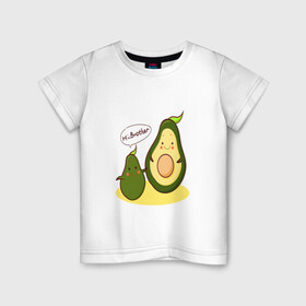 Детская футболка хлопок с принтом Авокадо в Петрозаводске, 100% хлопок | круглый вырез горловины, полуприлегающий силуэт, длина до линии бедер | авокадо | веган | еда блогеров | мемы | минимализм | прикольные картинки | прикольные надписи | растение | смешное авокадо | фрукт