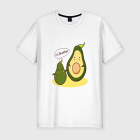 Мужская футболка хлопок Slim с принтом Авокадо в Петрозаводске, 92% хлопок, 8% лайкра | приталенный силуэт, круглый вырез ворота, длина до линии бедра, короткий рукав | авокадо | веган | еда блогеров | мемы | минимализм | прикольные картинки | прикольные надписи | растение | смешное авокадо | фрукт
