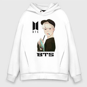 Мужское худи Oversize хлопок с принтом BTS art в Петрозаводске, френч-терри — 70% хлопок, 30% полиэстер. Мягкий теплый начес внутри —100% хлопок | боковые карманы, эластичные манжеты и нижняя кромка, капюшон на магнитной кнопке | Тематика изображения на принте: bts | k pop | kpop | rm | аниме | бтс | ви | джей хоуп | джонгук | кпоп | сюга | чимин | чин | япония