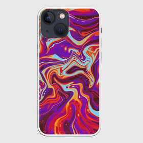 Чехол для iPhone 13 mini с принтом colorful waves в Петрозаводске,  |  | abstract | colors | paint | pattern | violet | waves | абстракция | волны | краска | цветной