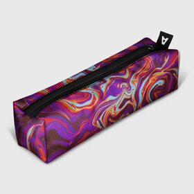 Пенал 3D с принтом colorful waves в Петрозаводске, 100% полиэстер | плотная ткань, застежка на молнии | abstract | colors | paint | pattern | violet | waves | абстракция | волны | краска | цветной