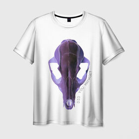 Мужская футболка 3D с принтом The Skull в Петрозаводске, 100% полиэфир | прямой крой, круглый вырез горловины, длина до линии бедер | альтернатива | андеграунд | гот | готика | готический стиль | готы | фиолетовый череп | череп | череп животного